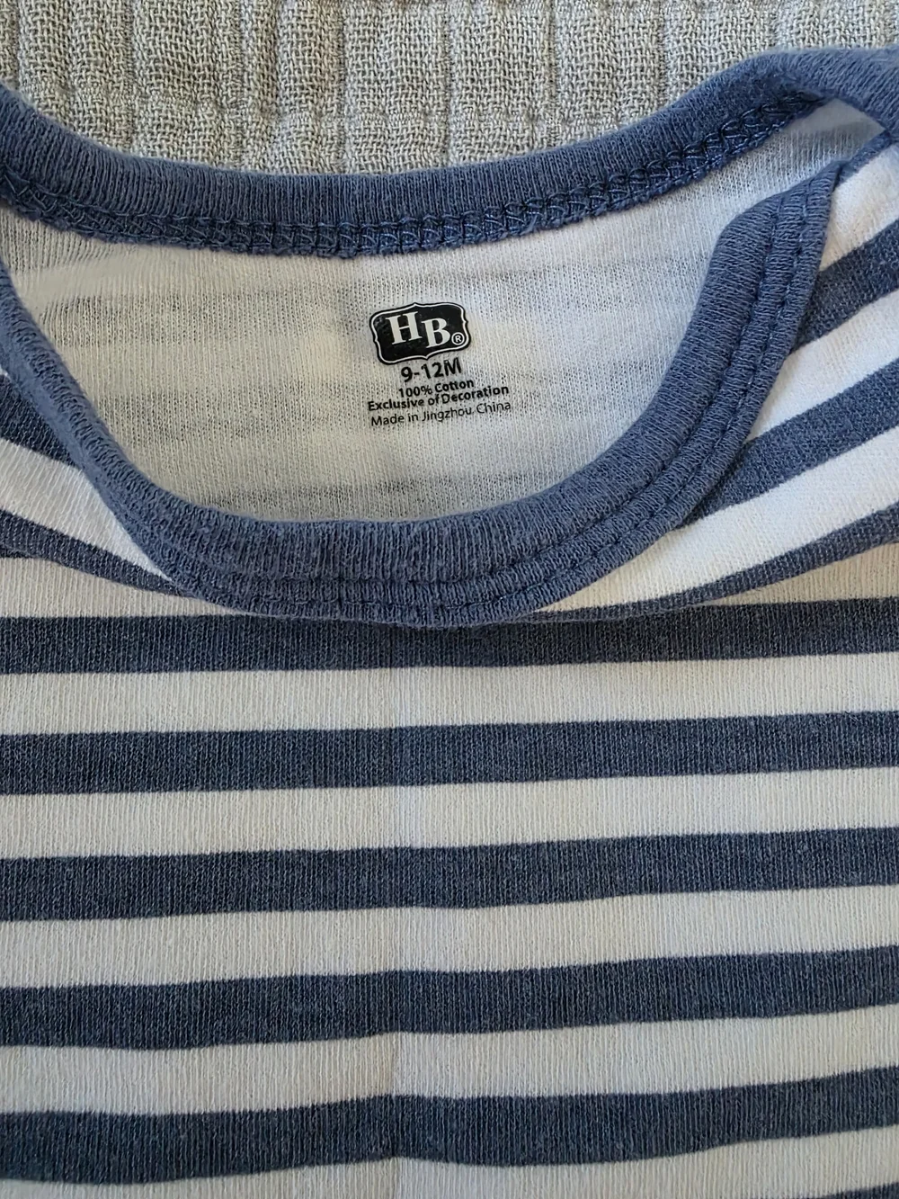 Navy and White Striped Baby One-Piece